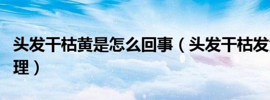 头发干枯黄是怎么回事（头发干枯发黄怎样调理）