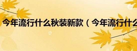 今年流行什么秋装新款（今年流行什么秋装）