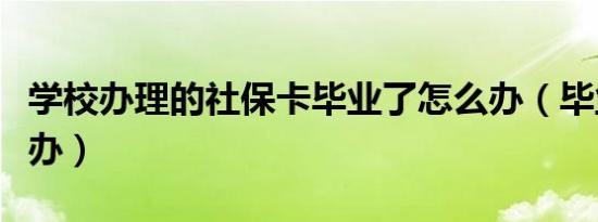 学校办理的社保卡毕业了怎么办（毕业了怎么办）