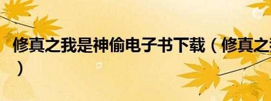 修真之我是神偷电子书下载（修真之我是神偷）