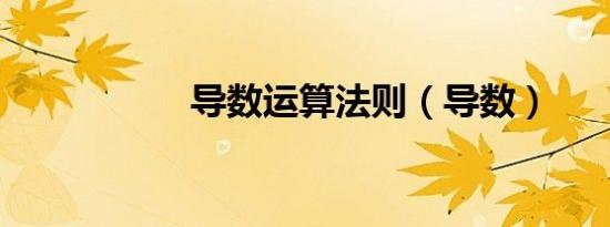 导数运算法则（导数）