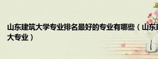 山东建筑大学专业排名最好的专业有哪些（山东建筑大学十大专业）
