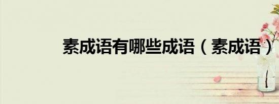 素成语有哪些成语（素成语）