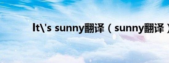lt's sunny翻译（sunny翻译）