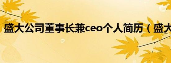 盛大公司董事长兼ceo个人简历（盛大公司）