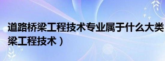 道路桥梁工程技术专业属于什么大类（道路桥梁工程技术）
