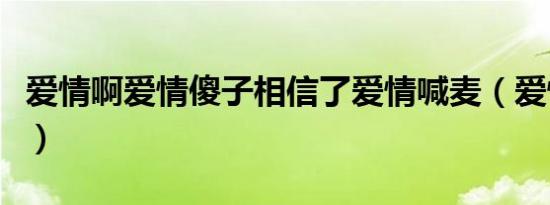 爱情啊爱情傻子相信了爱情喊麦（爱情呀爱情）