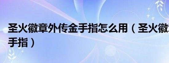 圣火徽章外传金手指怎么用（圣火徽章外传金手指）