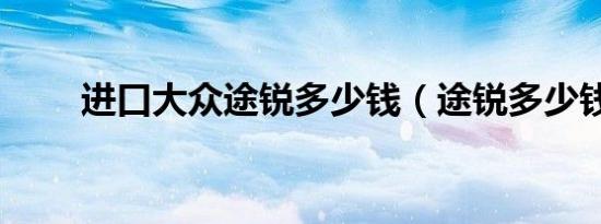 进口大众途锐多少钱（途锐多少钱）