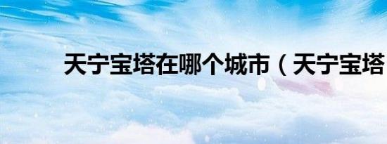 天宁宝塔在哪个城市（天宁宝塔）