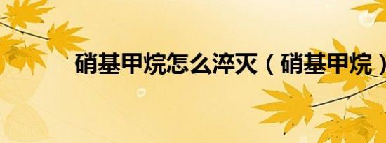 硝基甲烷怎么淬灭（硝基甲烷）