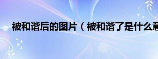 被和谐后的图片（被和谐了是什么意思）