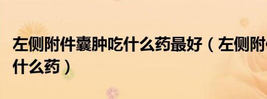 左侧附件囊肿吃什么药最好（左侧附件囊肿吃什么药）
