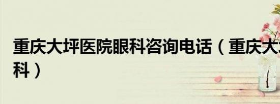重庆大坪医院眼科咨询电话（重庆大坪医院眼科）