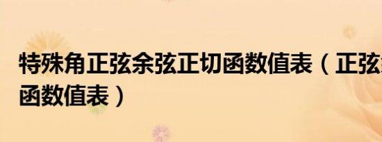 特殊角正弦余弦正切函数值表（正弦余弦正切函数值表）