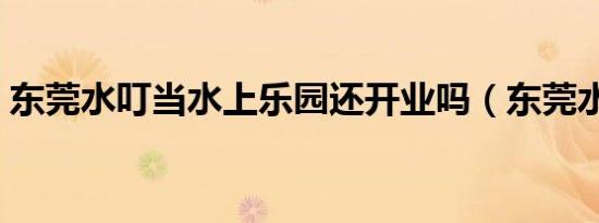东莞水叮当水上乐园还开业吗（东莞水叮当）
