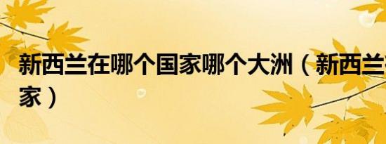 新西兰在哪个国家哪个大洲（新西兰在哪个国家）