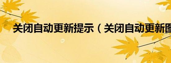 关闭自动更新提示（关闭自动更新图标）