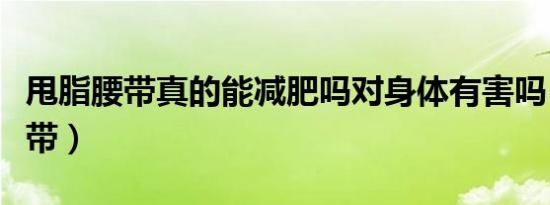 甩脂腰带真的能减肥吗对身体有害吗（甩脂腰带）