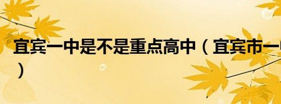 宜宾一中是不是重点高中（宜宾市一中怎么样）