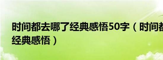 时间都去哪了经典感悟50字（时间都去哪了经典感悟）