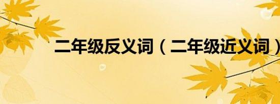 二年级反义词（二年级近义词）
