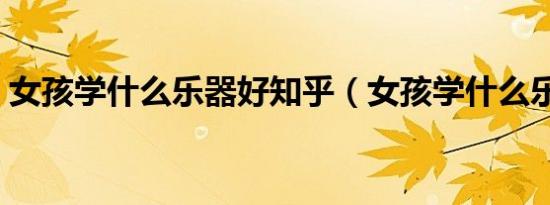 女孩学什么乐器好知乎（女孩学什么乐器好）