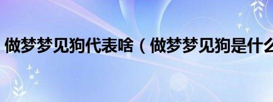 做梦梦见狗代表啥（做梦梦见狗是什么征兆）
