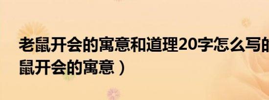 老鼠开会的寓意和道理20字怎么写的呢（老鼠开会的寓意）