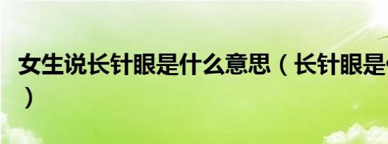 女生说长针眼是什么意思（长针眼是什么意思）