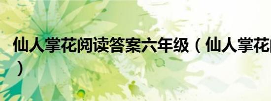 仙人掌花阅读答案六年级（仙人掌花阅读答案）