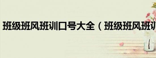 班级班风班训口号大全（班级班风班训口号）