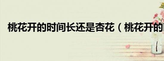 桃花开的时间长还是杏花（桃花开的时间）