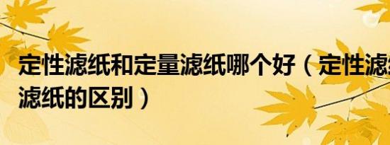 定性滤纸和定量滤纸哪个好（定性滤纸和定量滤纸的区别）