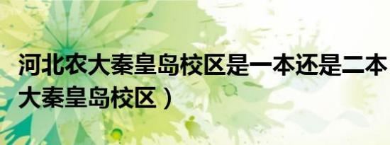 河北农大秦皇岛校区是一本还是二本（河北农大秦皇岛校区）
