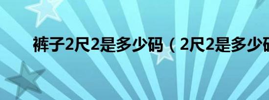 裤子2尺2是多少码（2尺2是多少码）