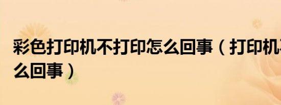 彩色打印机不打印怎么回事（打印机不打印怎么回事）