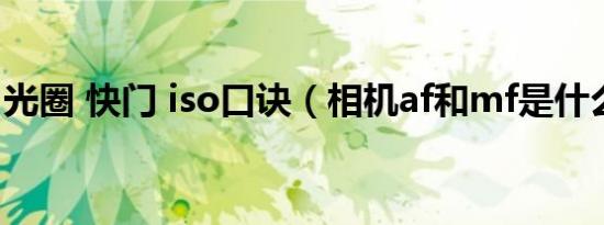 光圈 快门 iso口诀（相机af和mf是什么意思）