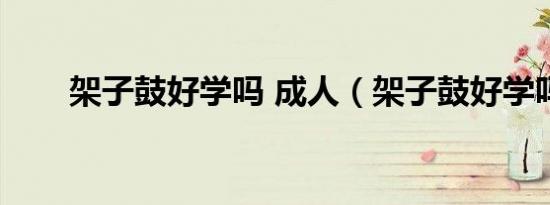 架子鼓好学吗 成人（架子鼓好学吗）