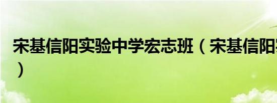 宋基信阳实验中学宏志班（宋基信阳实验中学）