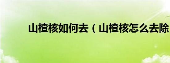 山楂核如何去（山楂核怎么去除）
