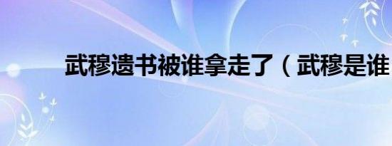 武穆遗书被谁拿走了（武穆是谁）