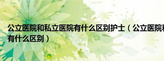 公立医院和私立医院有什么区别护士（公立医院和私立医院有什么区别）