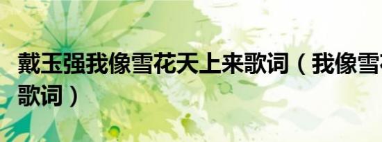 戴玉强我像雪花天上来歌词（我像雪花天上来歌词）