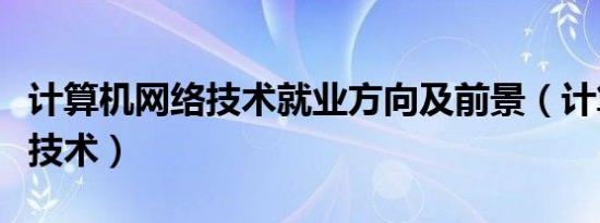 计算机网络技术就业方向及前景（计算机网络技术）
