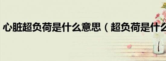 心脏超负荷是什么意思（超负荷是什么意思）