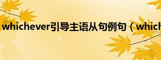 whichever引导主语从句例句（whichever）