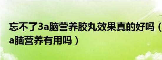 忘不了3a脑营养胶丸效果真的好吗（忘不了3a脑营养有用吗）