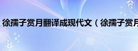 徐孺子赏月翻译成现代文（徐孺子赏月翻译）