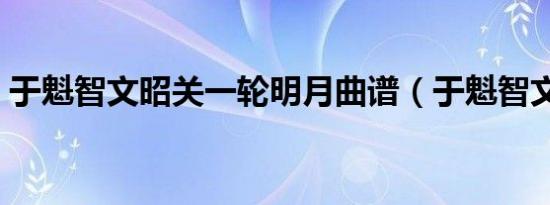 于魁智文昭关一轮明月曲谱（于魁智文昭关）